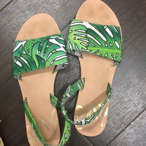 Palm Print Sandals